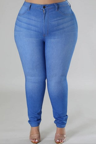 BT {Aphrodite} Sky Blue Denim Skinny Jeans PLUS SIZE 3X