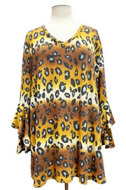 SALE! 51 PQ {Hang Onto Love} Brown/Mint Leopard Print Top EXTENDED PLUS SIZE 4X 5X 6X