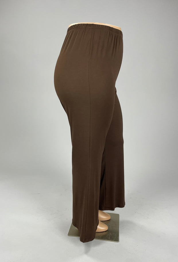 BT-X {Graceful Appearance} Brown Wide Leg Pants CURVY BRAND!!!  EXTENDED PLUS SIZE XL 2X 3X 4X 5X 6X (May Size Down 1 Size}