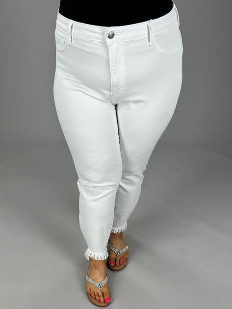 BT-I {Ms Cello} White Cropped Skinny Jeans EXTENDED PLUS SIZE 14 16 18 ...