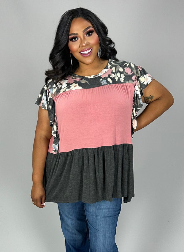 SALE!! 44 CP-C {Closer To Home} Multi-Color Tiered Top PLUS SIZE XL 2X 3X