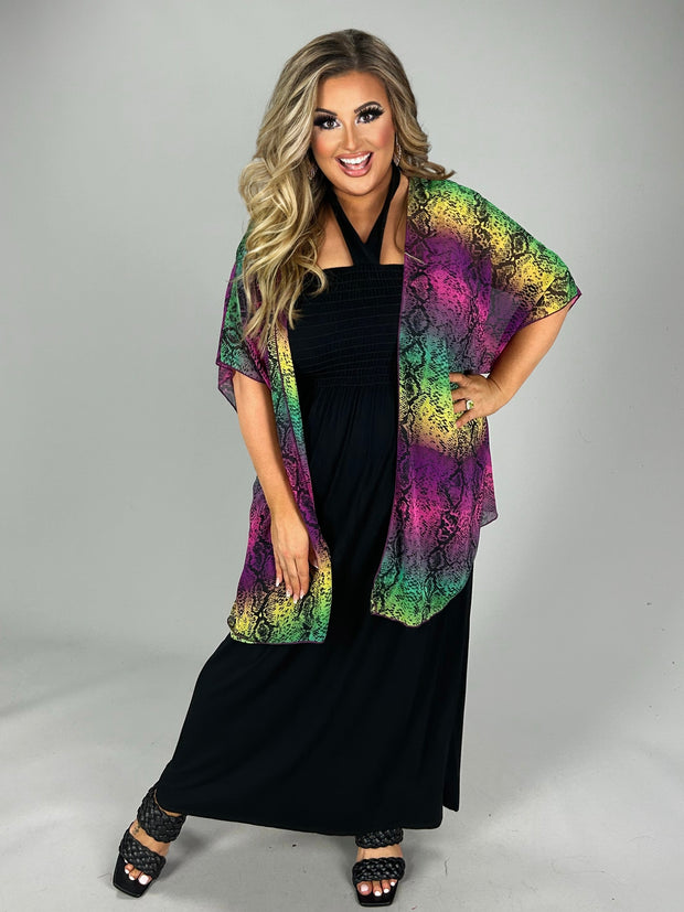 SALE!! 67 OT-B {Wild For You} Multi Color Snake Skin Kimono Plus Size 1X 2X 3X