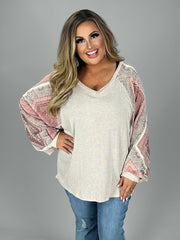 SALE!! 39 CP-W {Burning Love} Blush Mauve Contrast Top PLUS SIZE XL 2X 3X