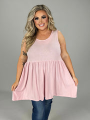 SALE!! 75 SV {Never Better} Dusty Pink Sleeveless Babydoll Top PLUS SIZE 1X 2X 3X