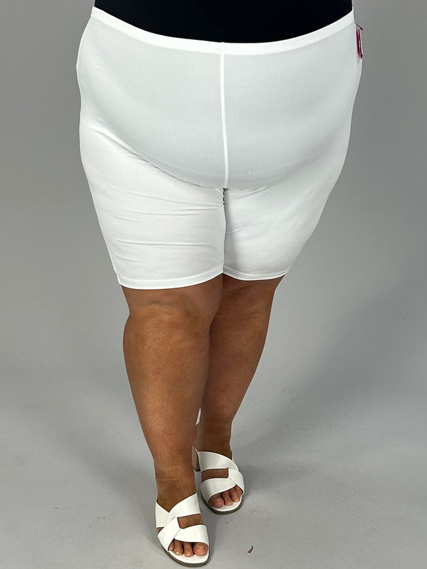 BT-H {Slowly I Turn}  White Biker Shorts  CW EXTENDED PLUS SIZE 5X