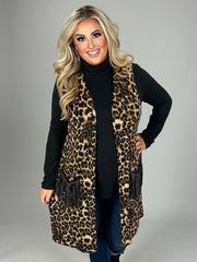 1-56 OT-R {One Moment} Leopard Print Pocket Detail Vest PLUS SIZE 1X 2X 3X