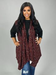 81 OT-C {Looking My Best} Wine/Multi-Color Leopard Print Vest  PLUS SIZE XL 2X 3X