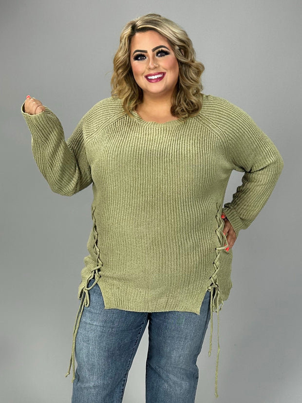 SALE!! 36 SLS-E {Believe Me} Light Olive Sweater PLUS SIZE 1X/2X  2X/3X