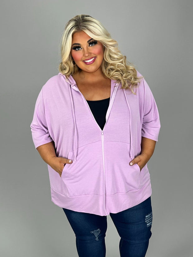 SALE!! 89 OT-G {Paint the Town} LILAC French Terry Hoodie CURVY BRAND!! EXTENDED PLUS SIZE 3X 4X 5X 6X