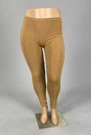 SALE!! BT {Studded Beauty} Taupe Rhinestone Vocal Leggings PLUS SIZE 1X 2X 3X