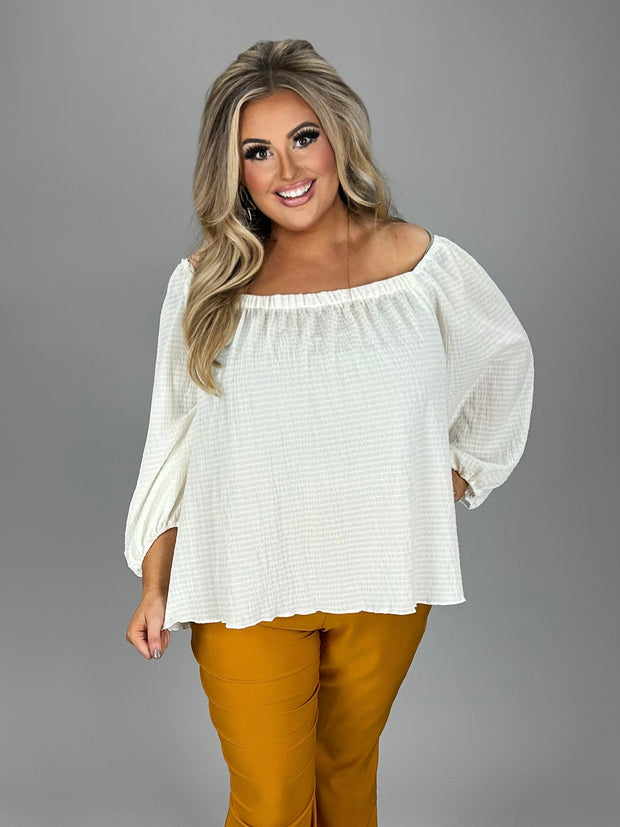 13 SSS {Culture Code} Ivory Waffle Knit Top PLUS SIZE 1X 2X 3X