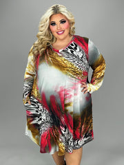 34 PLS {Forever On My Mind} Multi-Color Animal Print Dress EXTENDED PLUS SIZE 4X 5X 6X