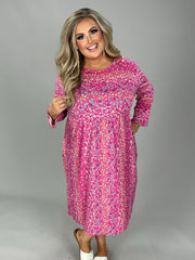 23 PQ {Season Of Love} Fuchsia Floral Babydoll Dress PLUS SIZE 1X 2X 3X