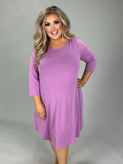 50 SQ-F (Simply Cute) Solid Lilac Tunic with Pockets 1X 2X 3X Plus Size
