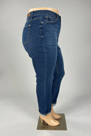 BT-A {Judy Blue} Dk Blue High Waist Boyfriend Jeans EXTENDED PLUS SIZE 16 18 20 22 24