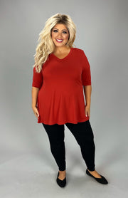 42 SSS {Once More For Style} Rust V-Neck Top EXTENDED PLUS SIZE 3X 4X 5X