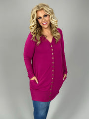 48 OT-B {Might As Well} Magenta Snap Button Cardigan PLUS SIZE 1X 2X 3X