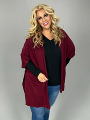 1-36 OT {Exude Confidence} Burgundy Oversize Cardigan PLUS SIZE 1X 2X 3X