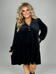 14 SLS-F {Forever Love} Umgee Black Velvet Tiered Dress PLUS SIZE XL 1X 2X