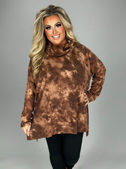 SALE! 16 PLS {Ready To Travel}Cocoa Tie Dye Cowl Neck Top PLUS SIZE 1X 2X 3X