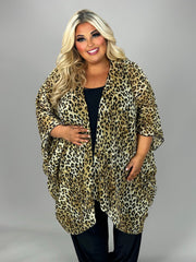 SALE!! 55 OT {Leopard Attack} Leopard Print Kimono EXTENDED PLUS SIZE 3X 4X 5X