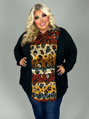 1-1 32 HD-B {Admiration} Black/Rust Animal Print Hoodie CURVY BRAND!! EXTENDED PLUS SIZE 4X 5X 6X