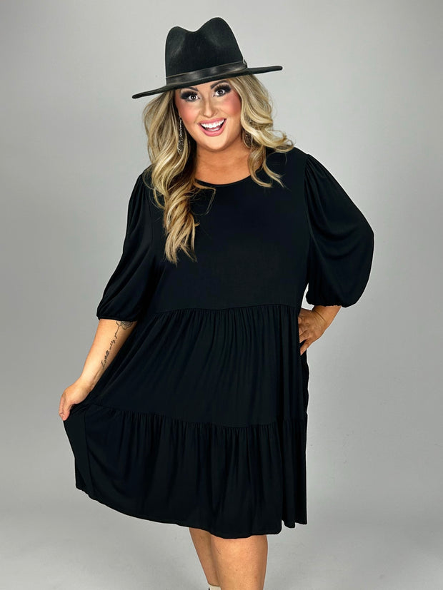 22 SSS {Opening Night} Black Tiered Dress PLUS SIZE XL 2X 3X