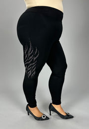 BT-B {On The Right Side} VOCAL Black Leggings w/Studs PLUS SIZE 1X 2X 3X