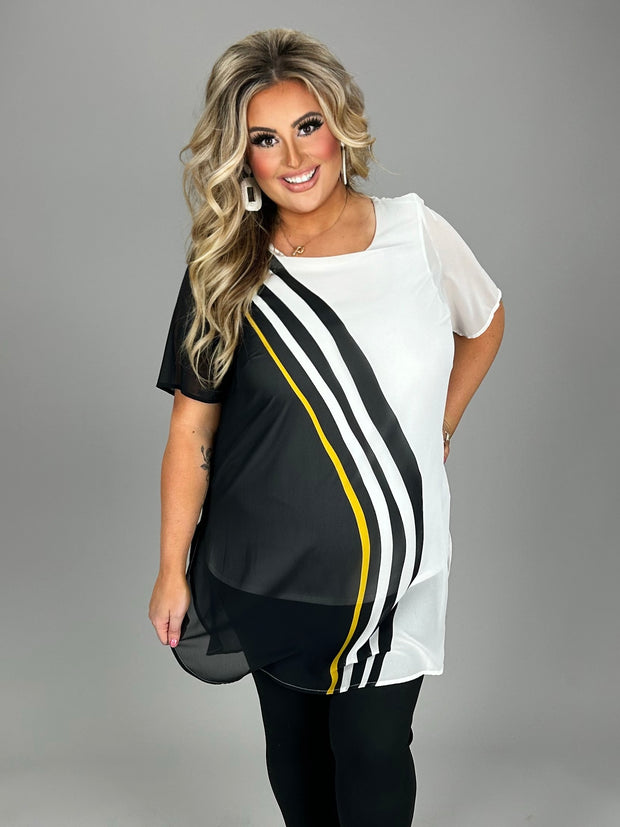 SALE!!! CP-A {Alfani} Black White Print Tunic