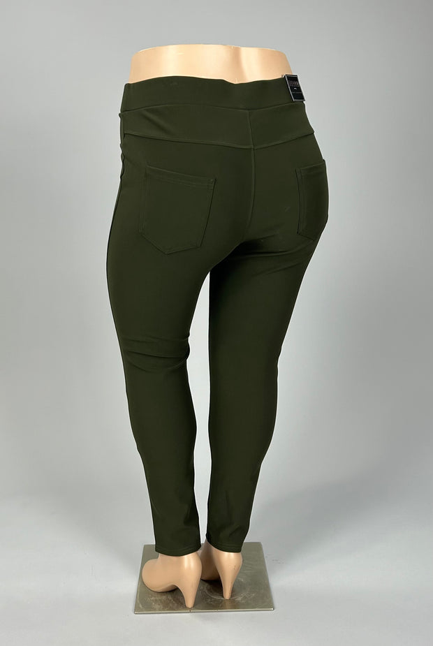 SALE!! BT-A {Simply Solid} Dark Olive Stretch Pants PLUS SIZE 2X 3X