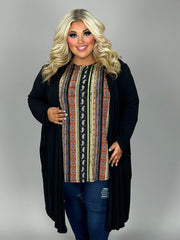 1-26 OT {Curvy Covered} Black Long Cardigan w/Pockets   CURVY BRAND!!!  EXTENDED PLUS SIZE XL 2X 3X 4X 5X 6X