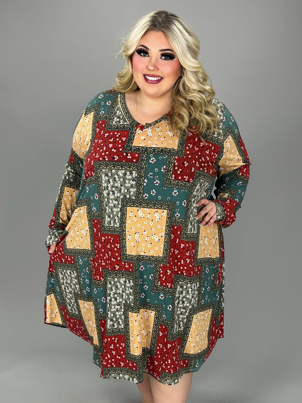 33 PLS {Only The Good Times} Multi-Color Floral Patchwork Dress EXTENDED PLUS SIZE 4X 5X 6X