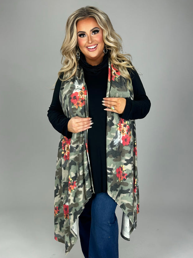 SALE! 1-18 OT-A {Camo Love} Camo/Floral Vest PLUS SIZE 1X 2X 3X