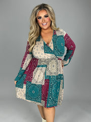 SALE!! 14 PLS-A {Second Thoughts} Multi-Color Surplice Dress PLUS SIZE 1X 2X 3X