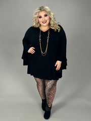 56 SQ {If I Fall} Black V-Neck Cascading Sleeve Top EXTENDED PLUS SIZE 4X 5X 6X