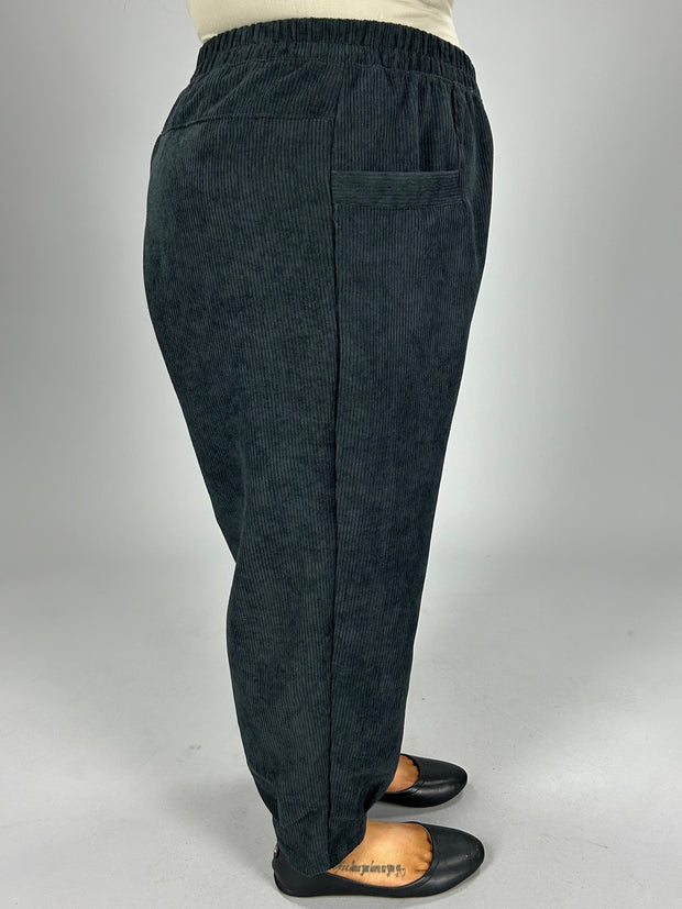 SALE! BT-B {Jog My Memory} Charcoal Corduroy Joggers w/Pockets PLUS SIZE 1X 2X 3X