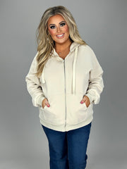 20 OT-J {Warm & Fuzzy} BONE Zip Jacket PLUS SIZE 1X 2X 3X