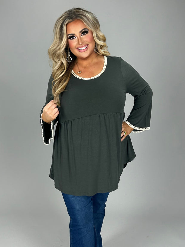 SALE! 18 SD {Appreciate The Elegance} Ash Grey Babydoll Top PLUS SIZE 1X 2X 3X