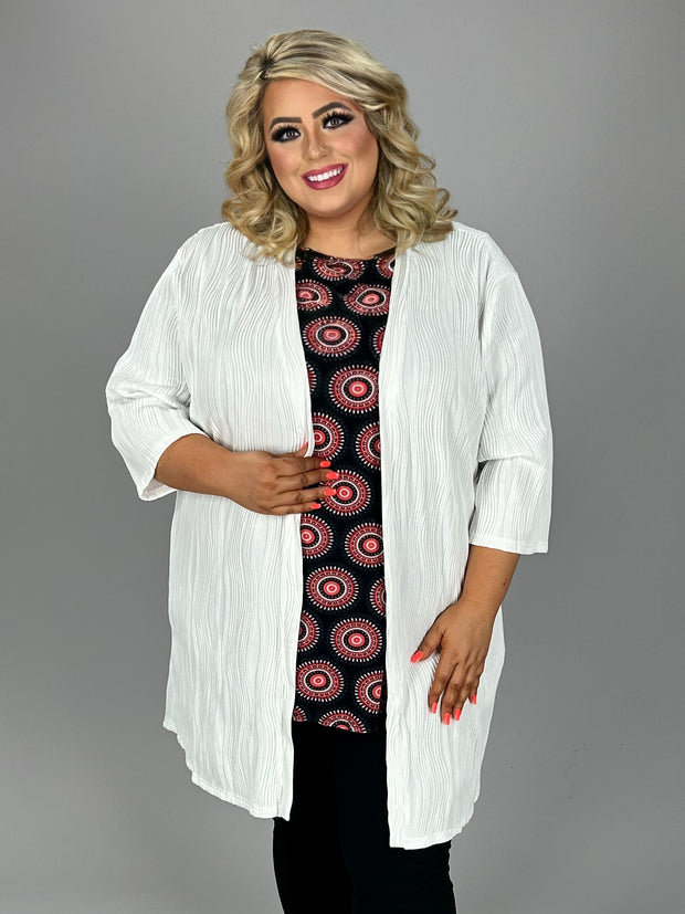 52 OT {A Different View} Ivory Ribbed Cardigan CW EXTENDED PLUS SIZE 3X 5X