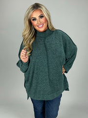 SALE!! 45 SLS-D {My Favorite Sweater} Hunter Green Fleece Sweater PLUS SIZE 1X 2X 3X