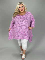 62 PSS {Best Intentions} Lavender Grey Leopard Asymmetrical Top EXTENDED PLUS SIZE 3X 4X 5X