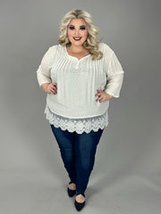 62 SD {Fab Fan} Ivory Swiss Dot Lace Top CW EXTENDED PLUS SIZE 5X 6X