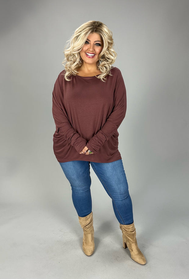 90 SLS {Steal You Away} Mauve Scoop Neck Top PLUS SIZE XL 2X 3X