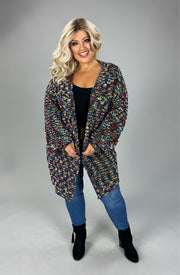 SALE!! 40 OT-C {Colorful Delight} Green, Yellow, Red Knit Cardigan PLUS SIZE XL 2X 3X