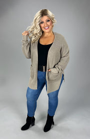 SALE! 57 OT-G {Leading Lady} Ash Mocha Waffle Knit Cardigan  PLUS SIZE 1X 2X 3X