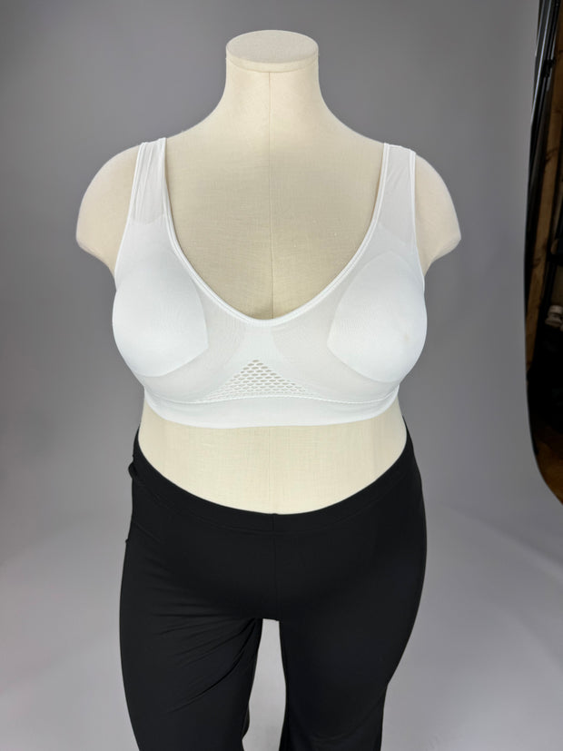 BRALETTE {Just That Easy} White Mesh Bralette CW PLUS SIZE 3X