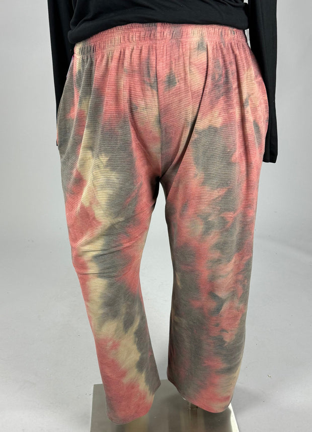 BT {Sunset Awaits} Mauve Tie Dye Ribbed Pants EXTENDED PLUS SIZE 5X