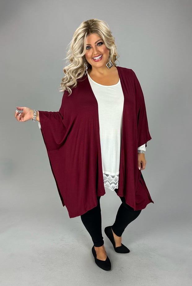 1-36 OT {Exude Confidence} Burgundy Oversize Cardigan PLUS SIZE 1X 2X 3X