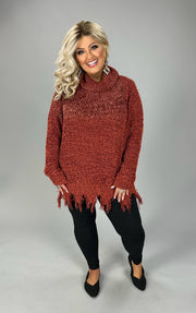 1-37 SLS-A {Long Winters} UMGEE Rust Turtleneck Sweater PLUS SIZE XL 1X 2X