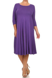 62 SQ {Playing For Keeps} Purple Pleated A-Line Dress PLUS SIZE 1X 2X 3X